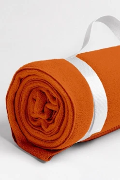 Купить оранжевый плед Классик флисовый однотонный