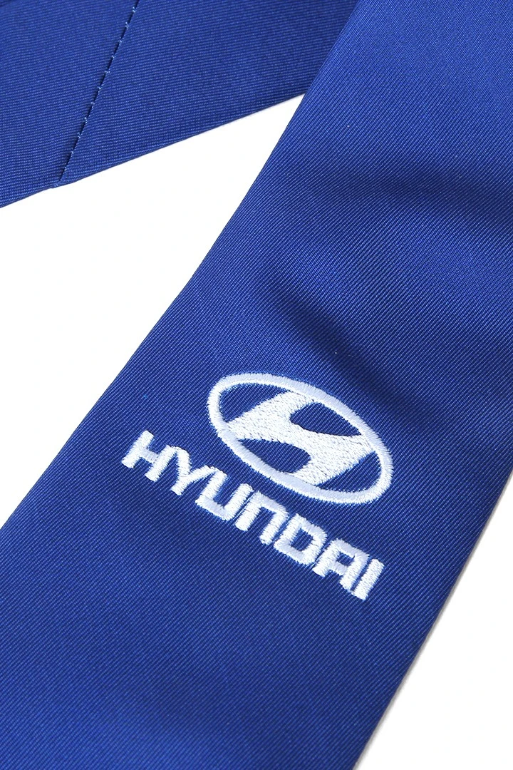 Галстук Босс с вышивкой из адверты мужской, с полной запечаткой "Hyundai"#1 Галстук Босс с вышивкой из адверты мужской, с полной запечаткой "Hyundai"#1