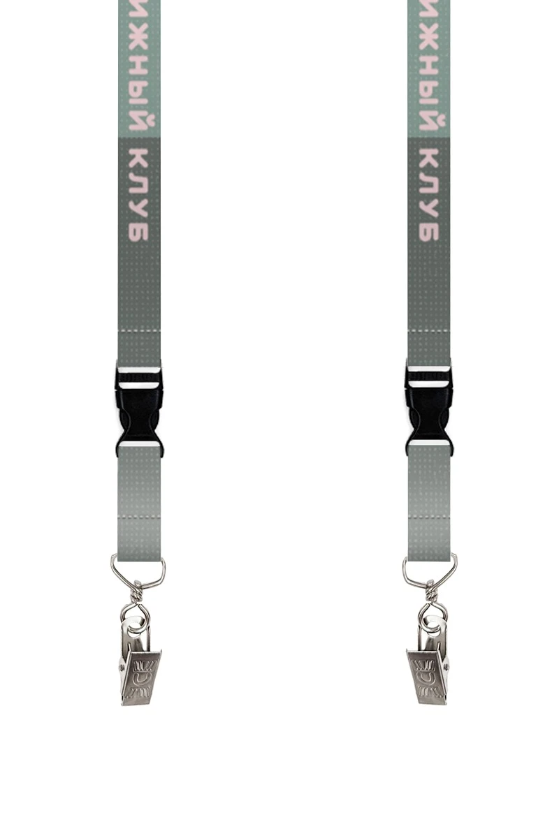 Купить ленту для бейджа блекаут ширина 1,5 см, с клипсой и трезубцем, с печатью "Книжный клуб" Купить ленту для бейджа блекаут ширина 1,5 см, с клипсой и трезубцем, с печатью "Книжный клуб"