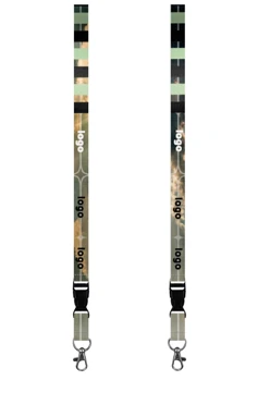 Купить ленту для бейджа блекаут ширина 2 см, с карабином-люкс и трезубцем, с печатью "Futuristic"