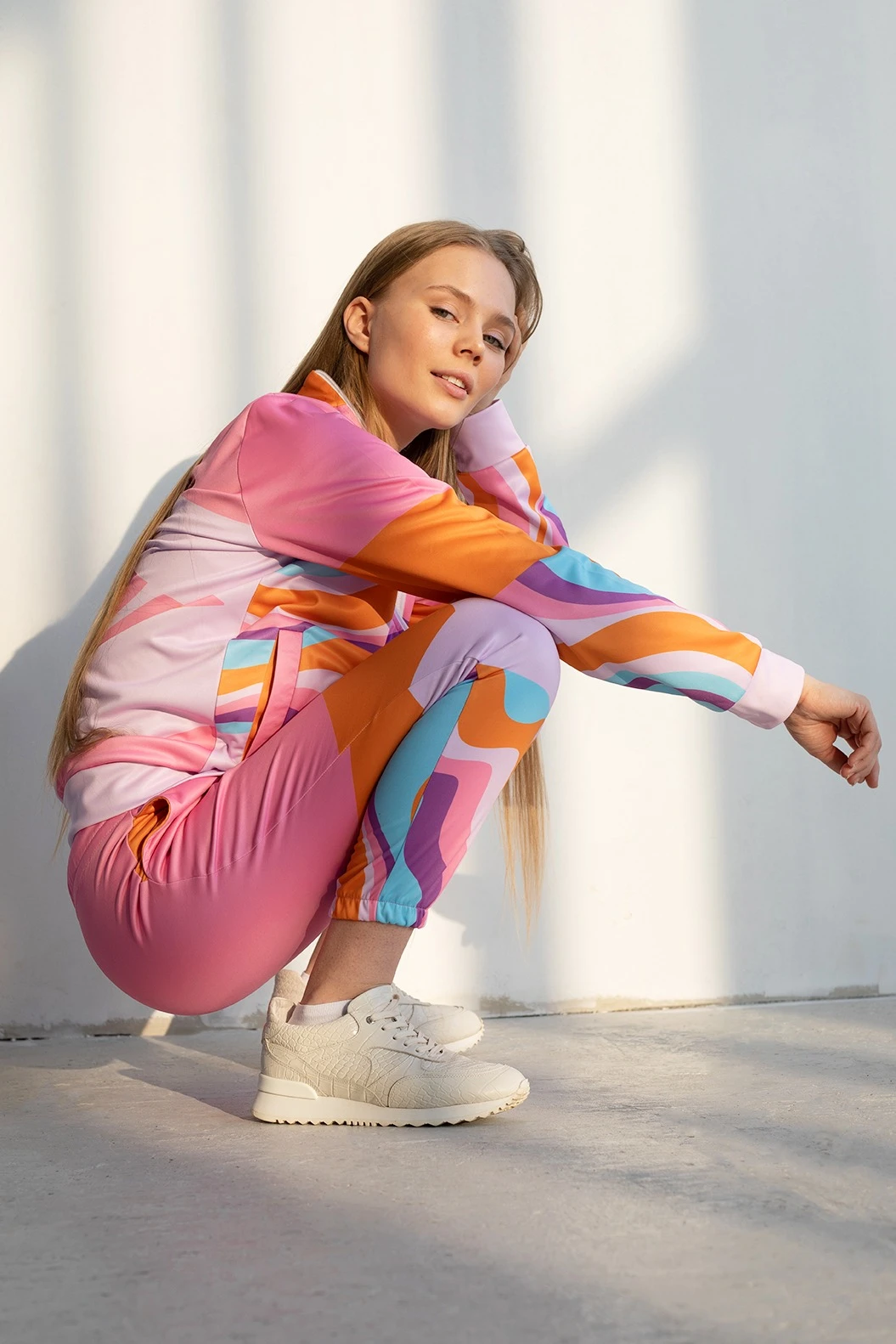 Брюки Экшен зауженные женские с полной запечаткой "Heat Line"#3