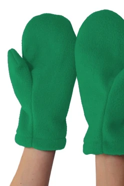Купить варежки флисовые зеленые