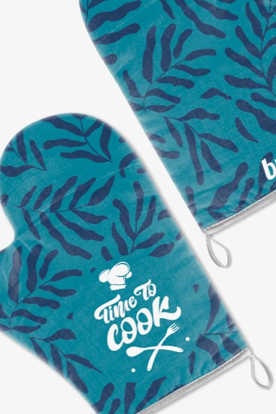 Прихватка Рукавица двухсторонняя с полной запечаткой "Time to Cook"#1 Прихватка Рукавица двухсторонняя с полной запечаткой "Time to Cook"#1