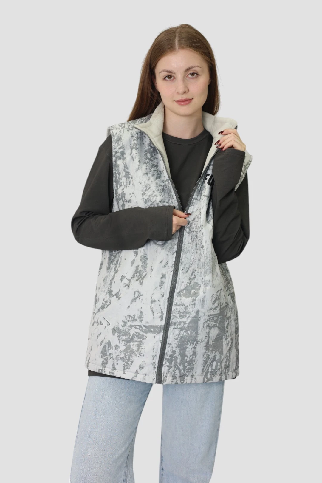 Купить жилет Пилот с подкладом из флиса унисекс, с полной запечаткой "Future Frame"