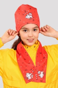 Шапка Лав флисовая однослойная детская, с полной запечаткой#1