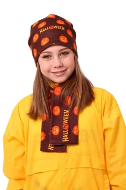 Купить Шапку Лав флисовую взрослую, (однослойную) "Halloween"