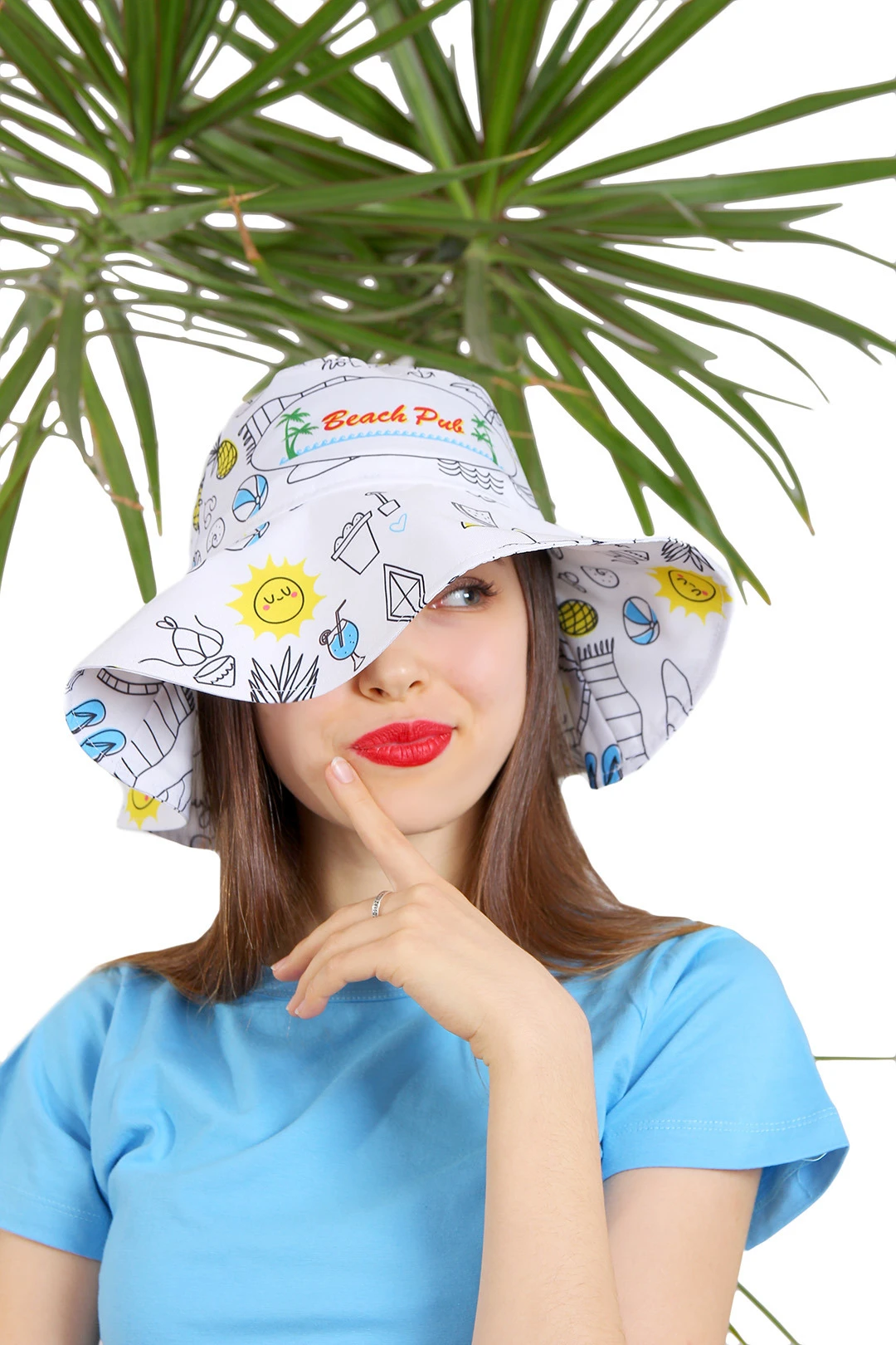 Панама Эквадор с широкими полями, с полной запечаткой "Beach Pub"#1 Панама Эквадор с широкими полями, с полной запечаткой "Beach Pub"#1