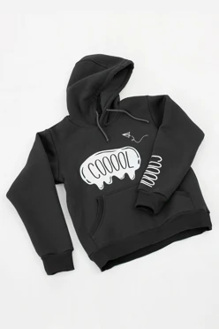 Купить худи Майк из футера детскую, однотонную черную