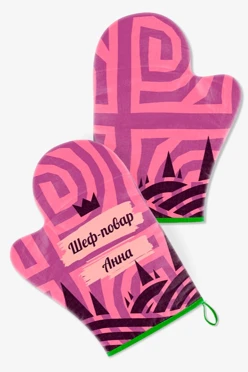 Прихватка Рукавица двухсторонняя с полной запечаткой#2