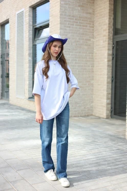 Купить футболку Макс оверсайз унисекс из кулирки с полной запечаткой "Blue Lines"