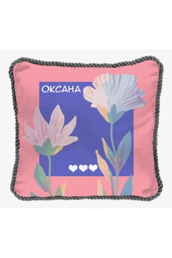Купить подушку с кантом 30х30 см, с принтом "Oksana"