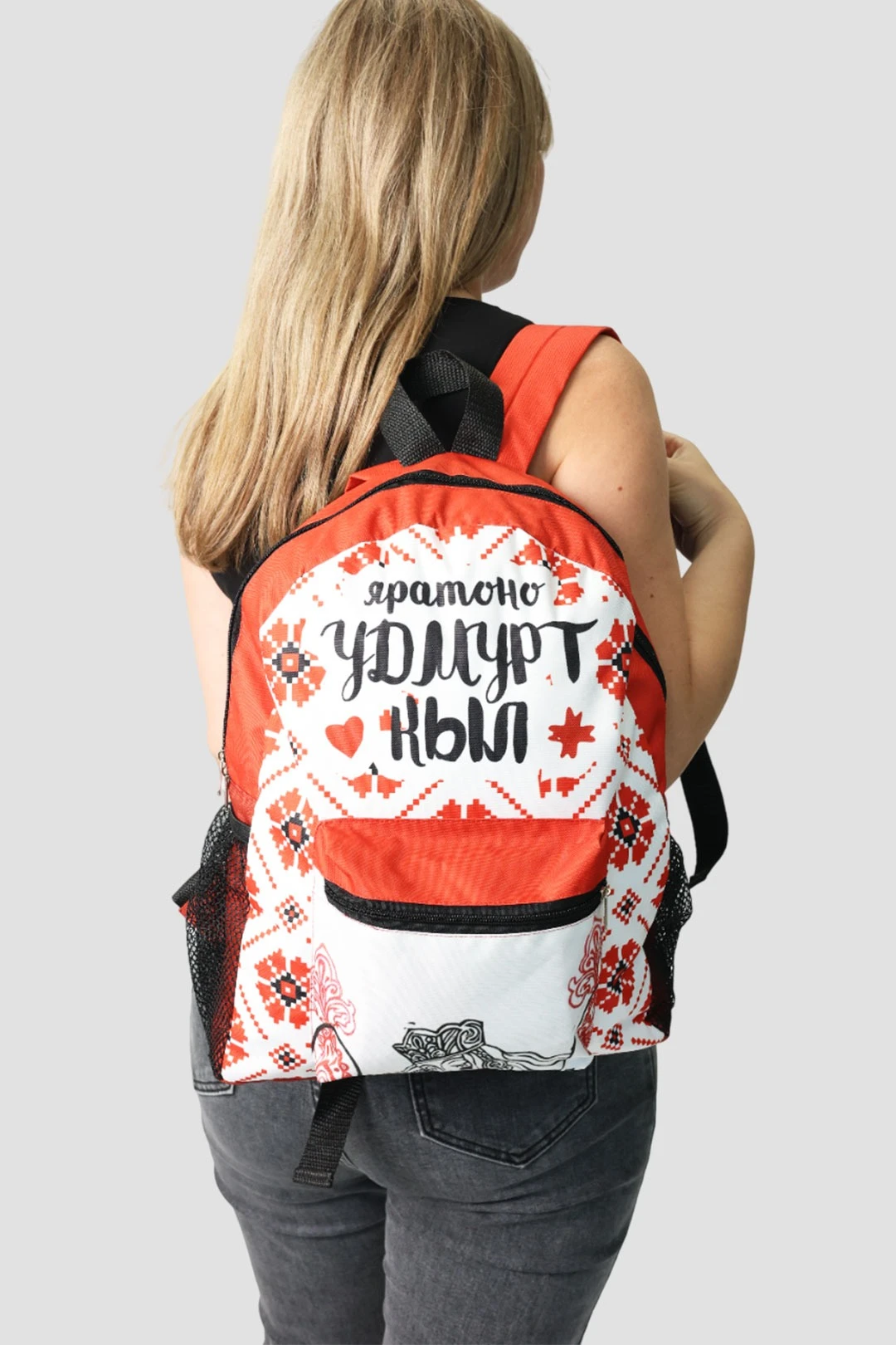 Рюкзак Кэрри мягкой формы 41х31х9,5 см, с принтом "I love you"#3