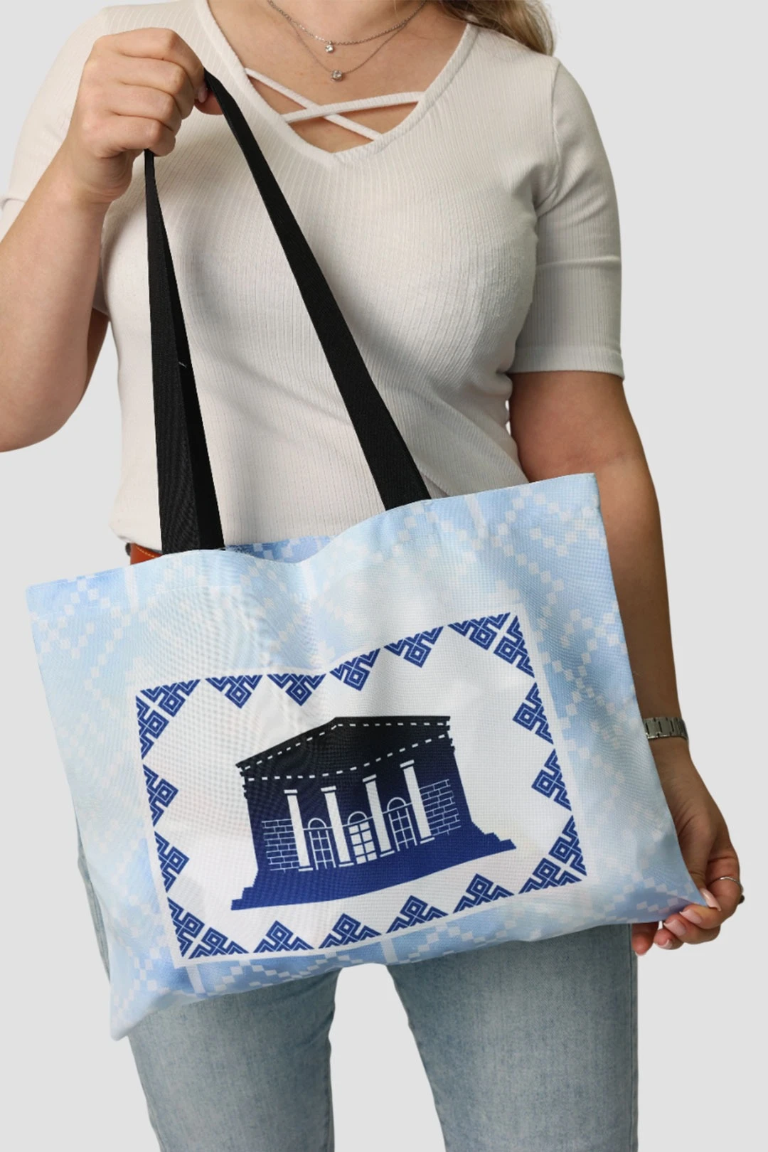 Сумка Лайт из габардина 40х30 см, с принтом "Theater"#1