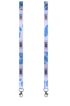 Купить ленту для бейджа блекаут ширина 2 см, с карабином-люкс, с печатью "Logo"