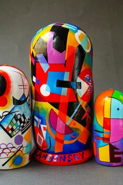 Матрешка "Малевич-Кандинский", глянцевая, большая, 5 шт