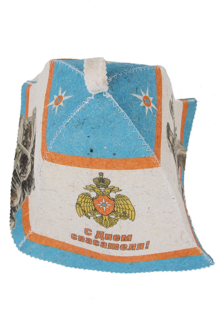 Шапка Банщик с полной запечаткой "Happy Rescuer's Day!"#2