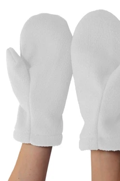 Купить варежки флисовые подростковые белые