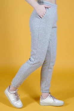 Купить брюки Итан из футера женские, однотонные меланж