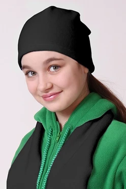 Купить шапку флисовую детскую черную (однослойную)