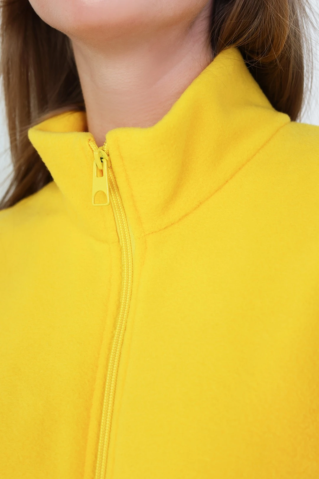 Жилет Браво флисовый без капюшона унисекс, однотонный желтый#4