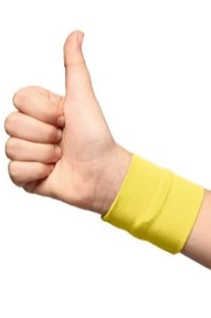 Купить напульсник трикотажный лимонный детский 6х6 см