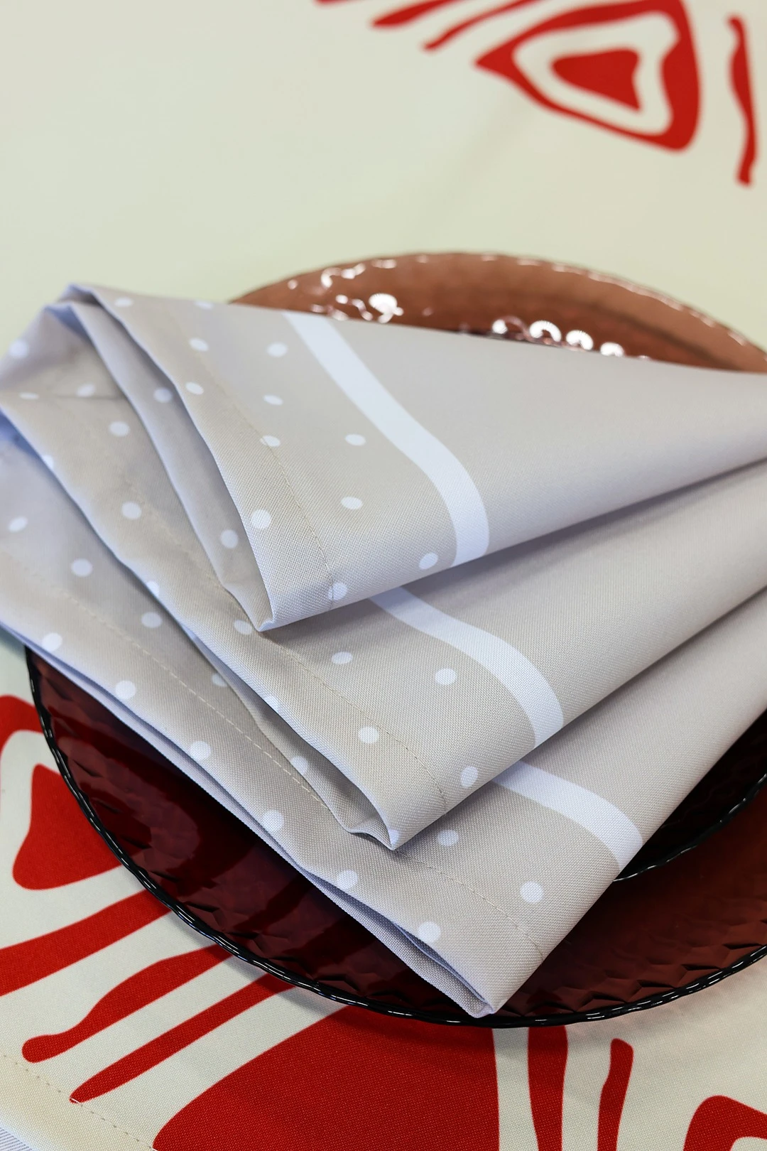 Салфетка квадратная 50х50 см, с полной запечаткой (полиэстер) "Crema"#1