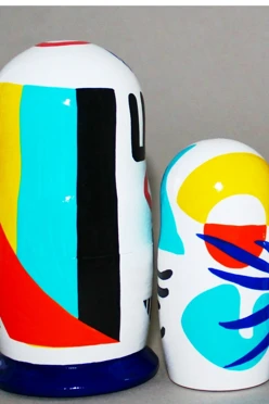 Матрешка "Глаз", матовая, средняя, 5 ш