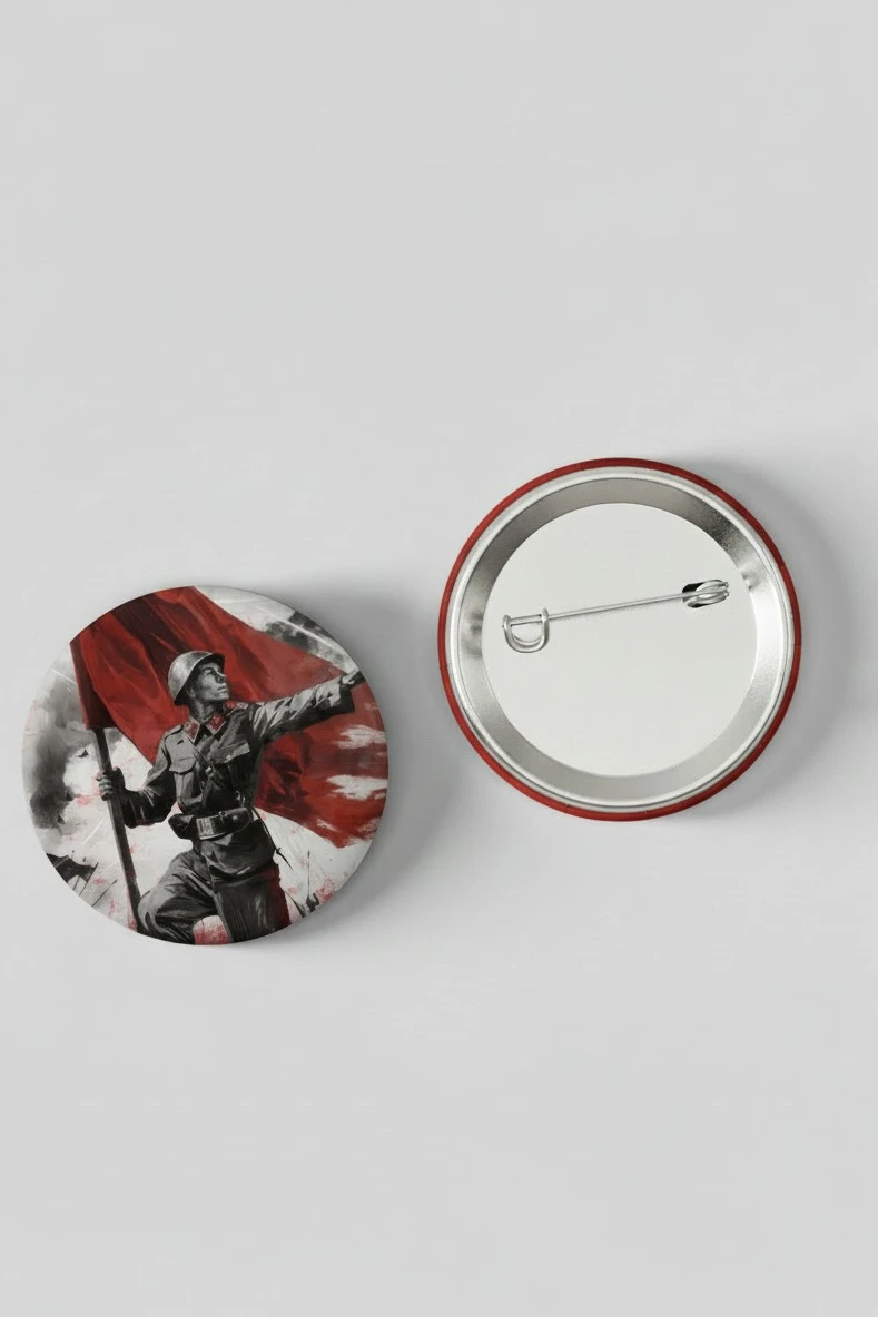 Купить значок закатной диаметр 44 мм, с принтом "Peaceful dawn"