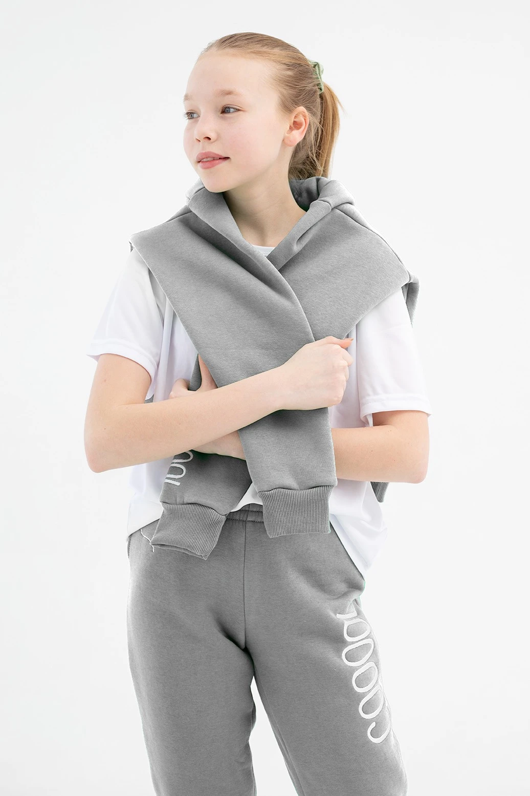 Купить худи Майк из футера детскую, однотонную меланж Купить худи Майк из футера детскую, однотонную меланж