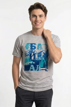 Купить футболку Ампир унисекс, однотонную "Baikal"