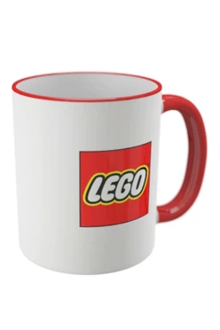 Купить кружку с цветной каймой и ручкой, с полной запечаткой "Lego"