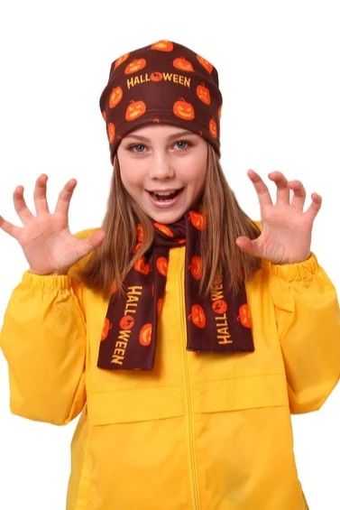 Купить Шапку Лав флисовую взрослую, (однослойную) "Halloween"