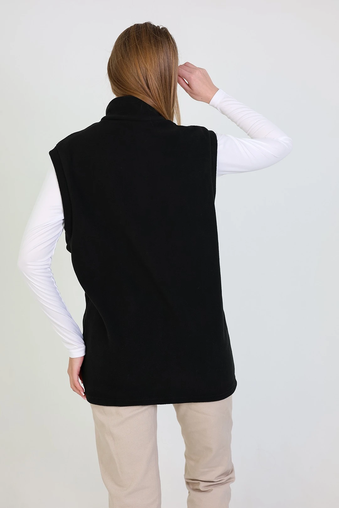 Жилет Браво флисовый без капюшона унисекс, однотонный черный#4 Жилет Браво флисовый без капюшона унисекс, однотонный черный#4