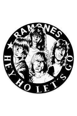 Купить  Шеврон Круг печатный из атласа 8х8 см "Ramones"