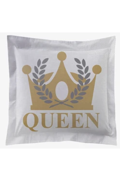 Купить подушку с бордюром 40х40 см, с принтом "Queen and King"