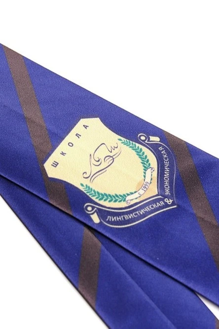 Галстук Классика самовяз мужской, с полной запечаткой "Linguistic School"#4