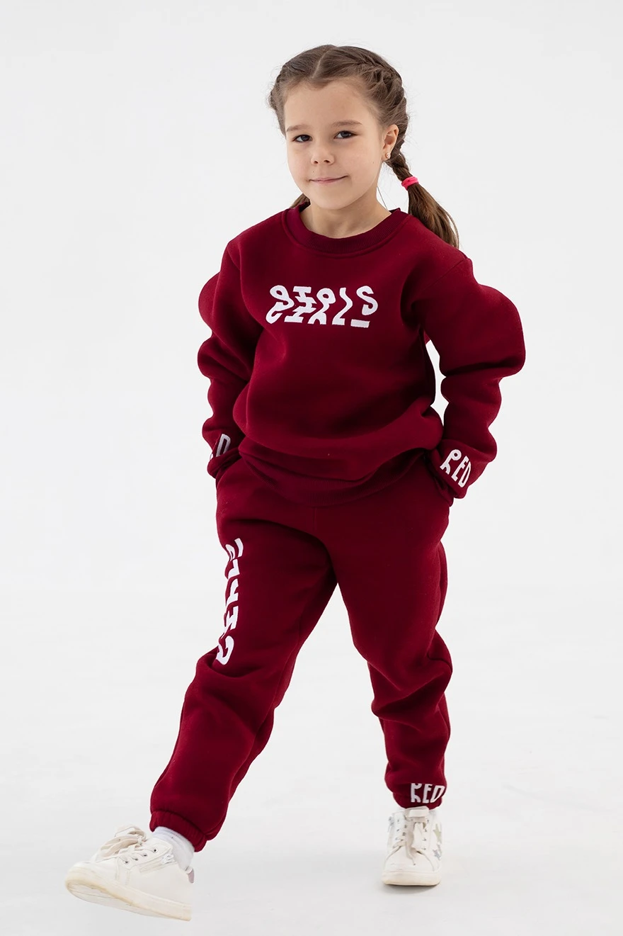 Брюки Хит из футера с начесом детские, однотонные "Redsim"#2