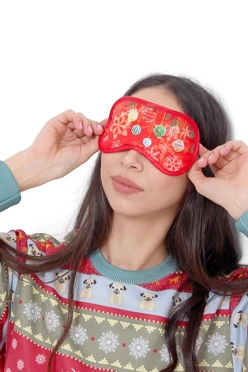 Маска для сна с принтом "Christmas tree decorations"#1