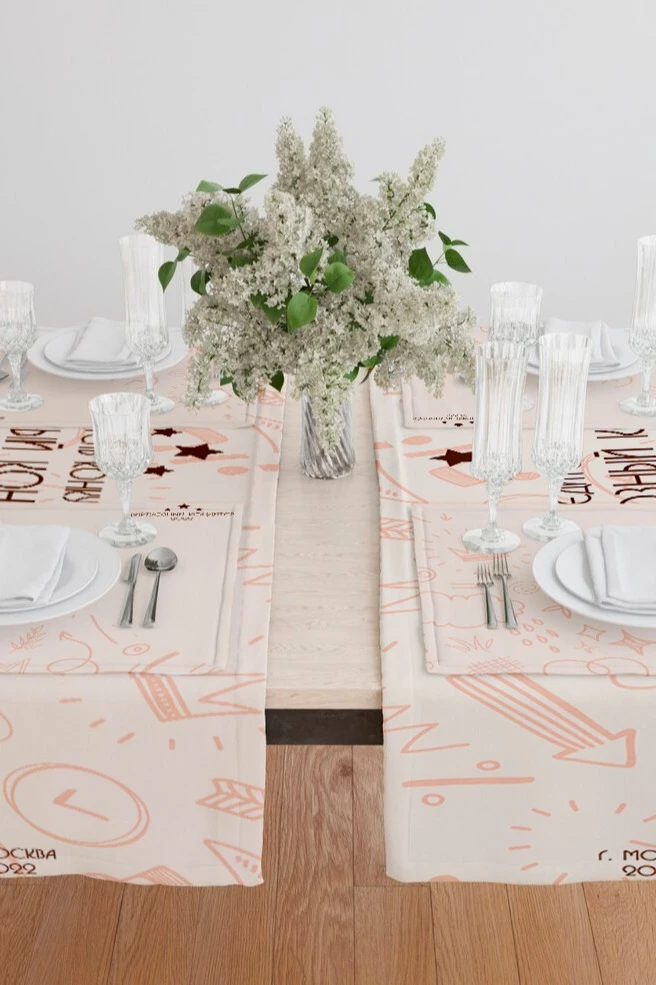 Купить скатерть Раннер прямоугольный 50х200 см, с полной запечаткой "Кондитер" Купить скатерть Раннер прямоугольный 50х200 см, с полной запечаткой "Кондитер"