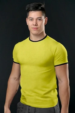 Купить футболку Атлетик унисекс лимонно-чёрную