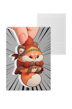 Купить блокнот фирменный А5 на пружине (40 листов) с принтом "Fox"