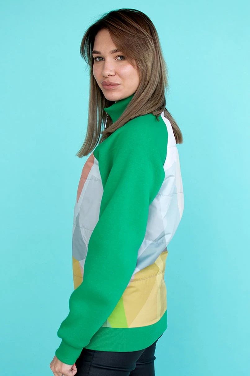 Толстовка Оскар из футера унисекс, с частичной запечаткой "Geometry"#1 Толстовка Оскар из футера унисекс, с частичной запечаткой "Geometry"#1