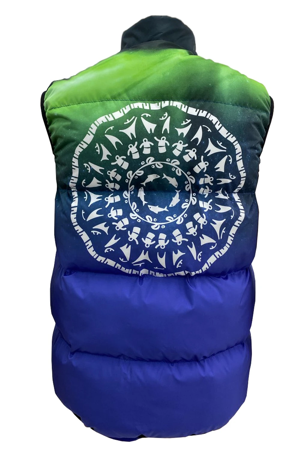 Жилет Морган Лайт с подкладом из лебяжьего пуха унисекс, с полной запечаткой "Yamal"#1