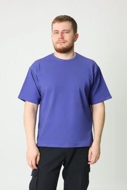 Купить футболку Харди оверсайз унисекс однотонная (хлопок), синюю