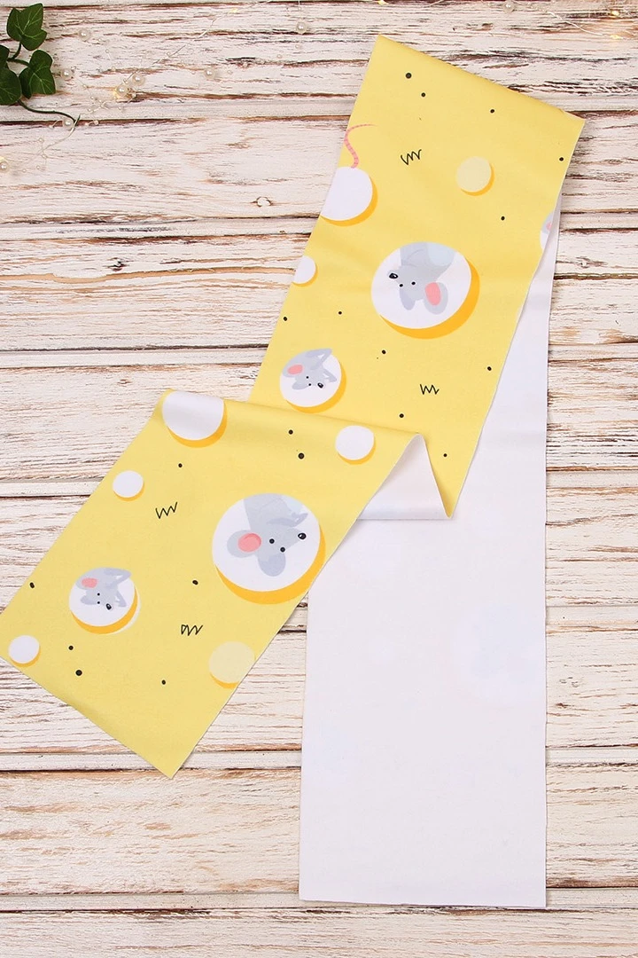 Шарф однослойный утепленный 15х120 см, с полной запечаткой "Mouse"#6