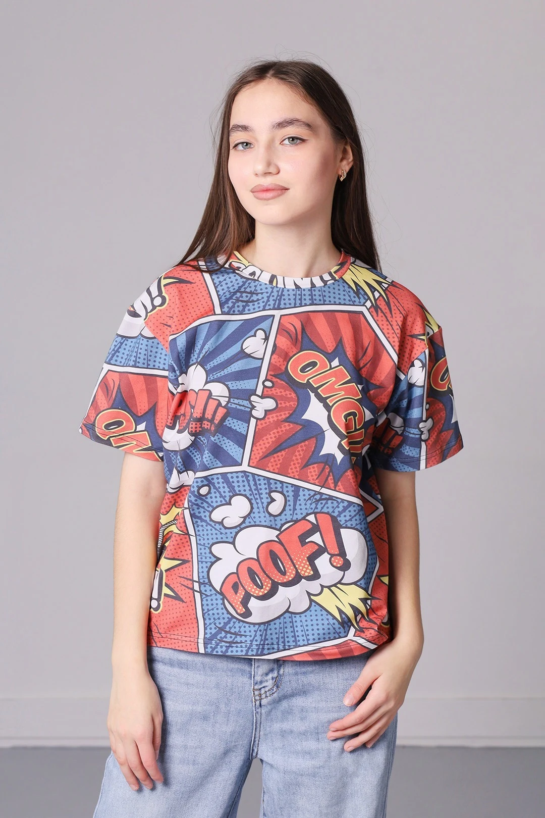 Футболка Ларри унисекс из кулирки хб с полной запечаткой "OMG"#1