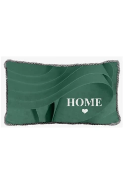 Купить подушку с кантом 30х50 см, с принтом "Home"