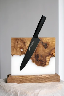 Магнитный держатель для ножей из дерева со смолой, 30х25 см#5