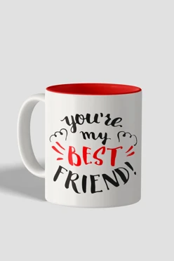 Купить кружку цветную внутри, с принтом "Best friend"