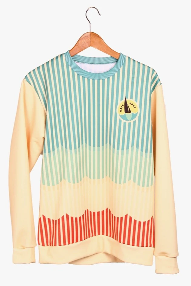 Свитшот Гарри унисекс из футера с полной запечаткой "Wave good"#5 Свитшот Гарри унисекс из футера с полной запечаткой "Wave good"#5